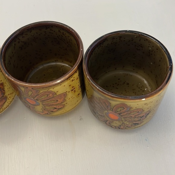 Set of 4 Vintage Otagiri Teacups Ceramic Speckled Flower - Picture 5 of 8